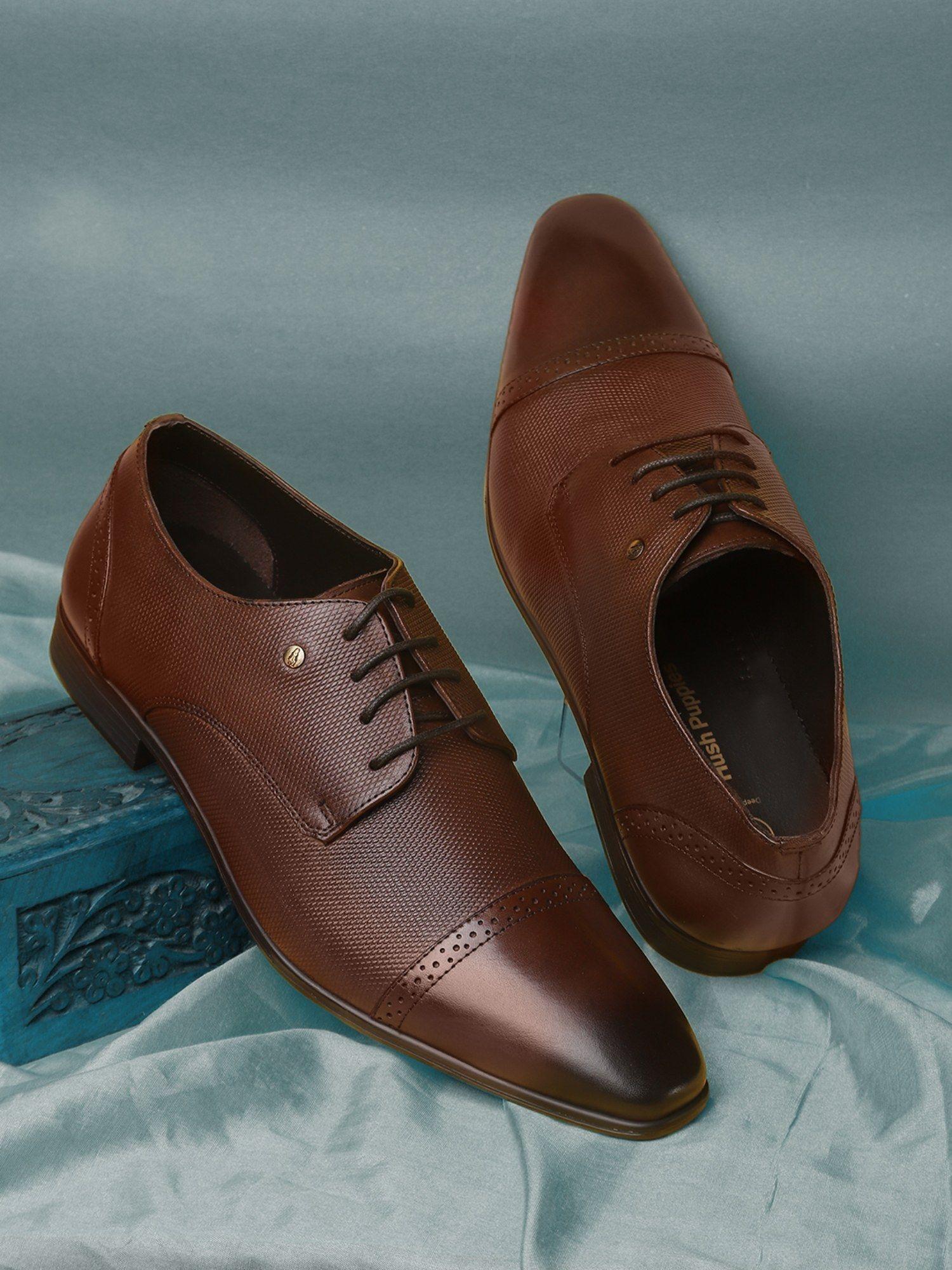 men brown lace-ups formal shoes