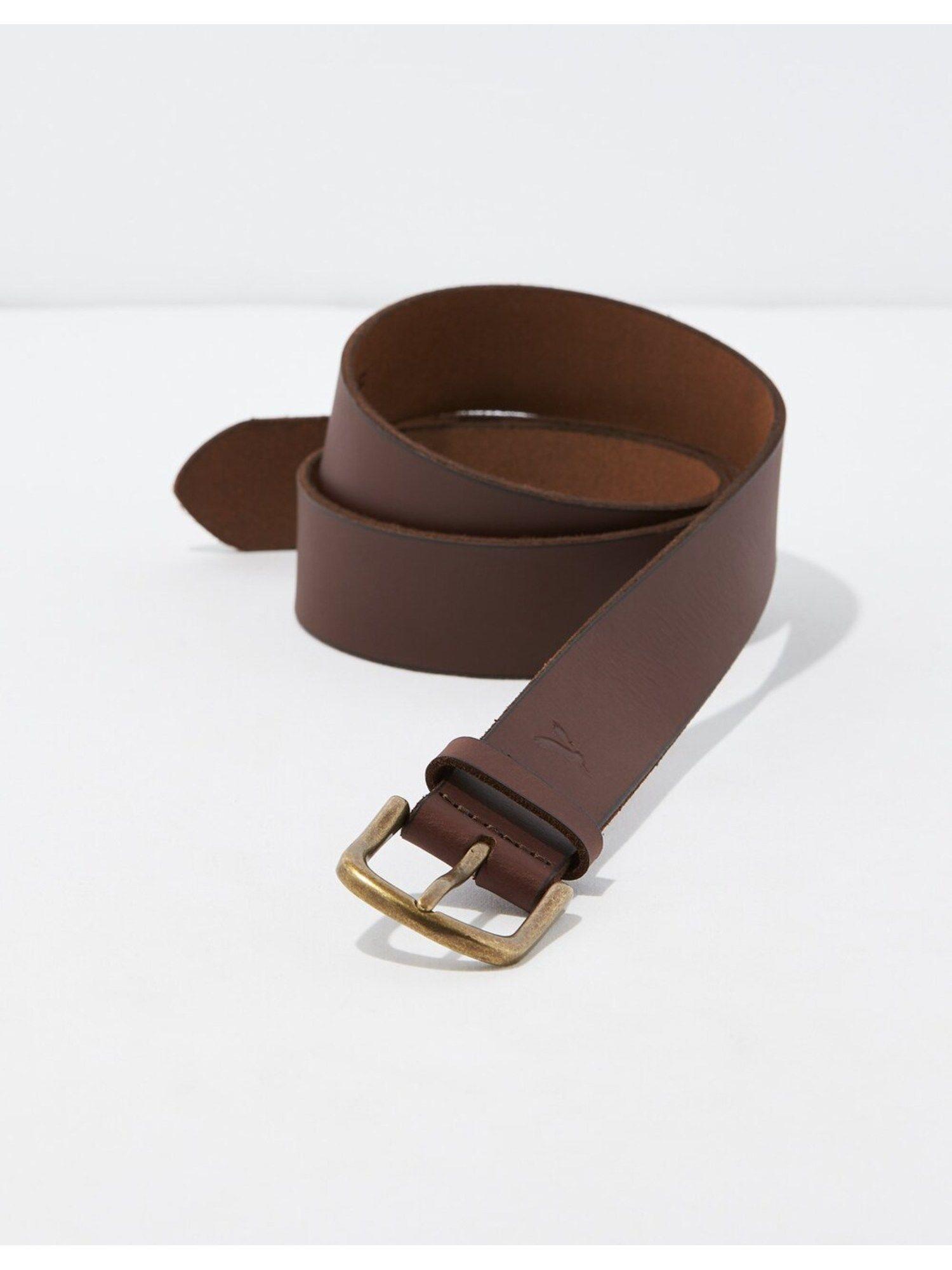 men brown leather belt