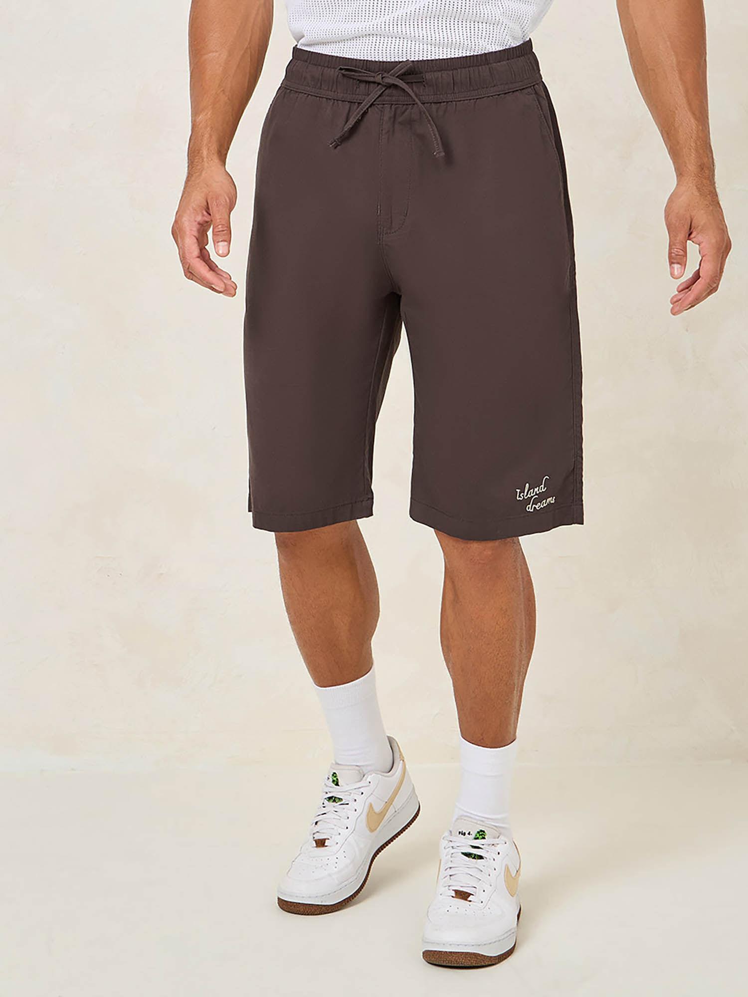 men brown premium oversized cotton shorts