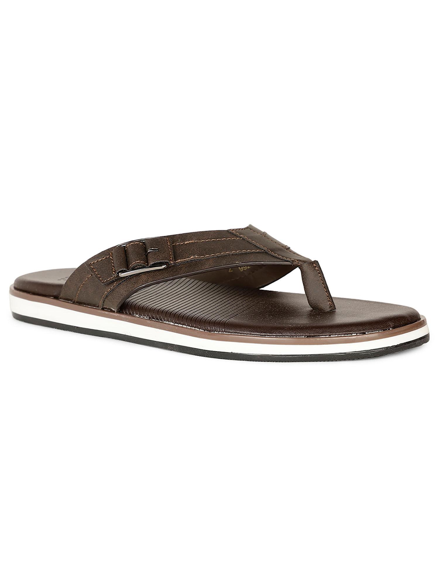 men brown slip on flipflops