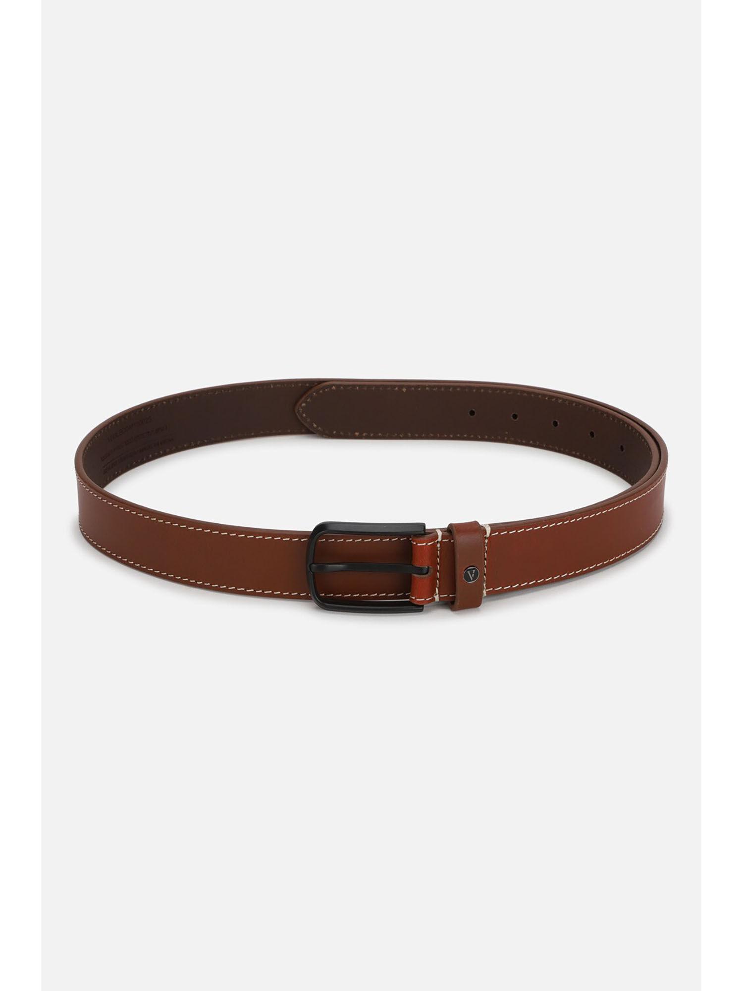 men brown solid belt