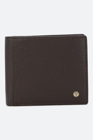 men brown solid genuine leather wallet