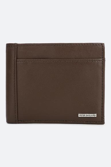 men brown solid genuine leather wallet