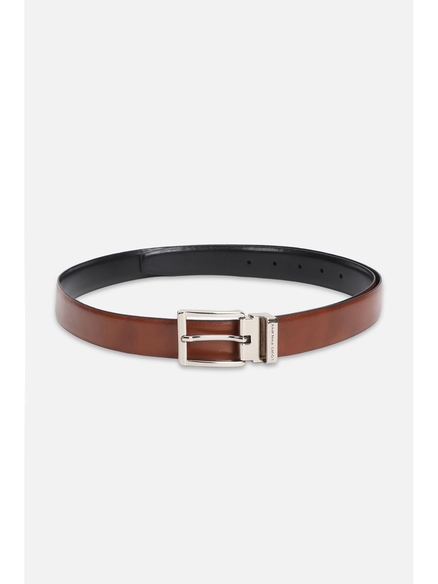 men brown solid leather formal belt-lpbllrgf52310100