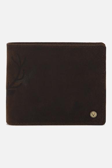 men brown solid leather wallet