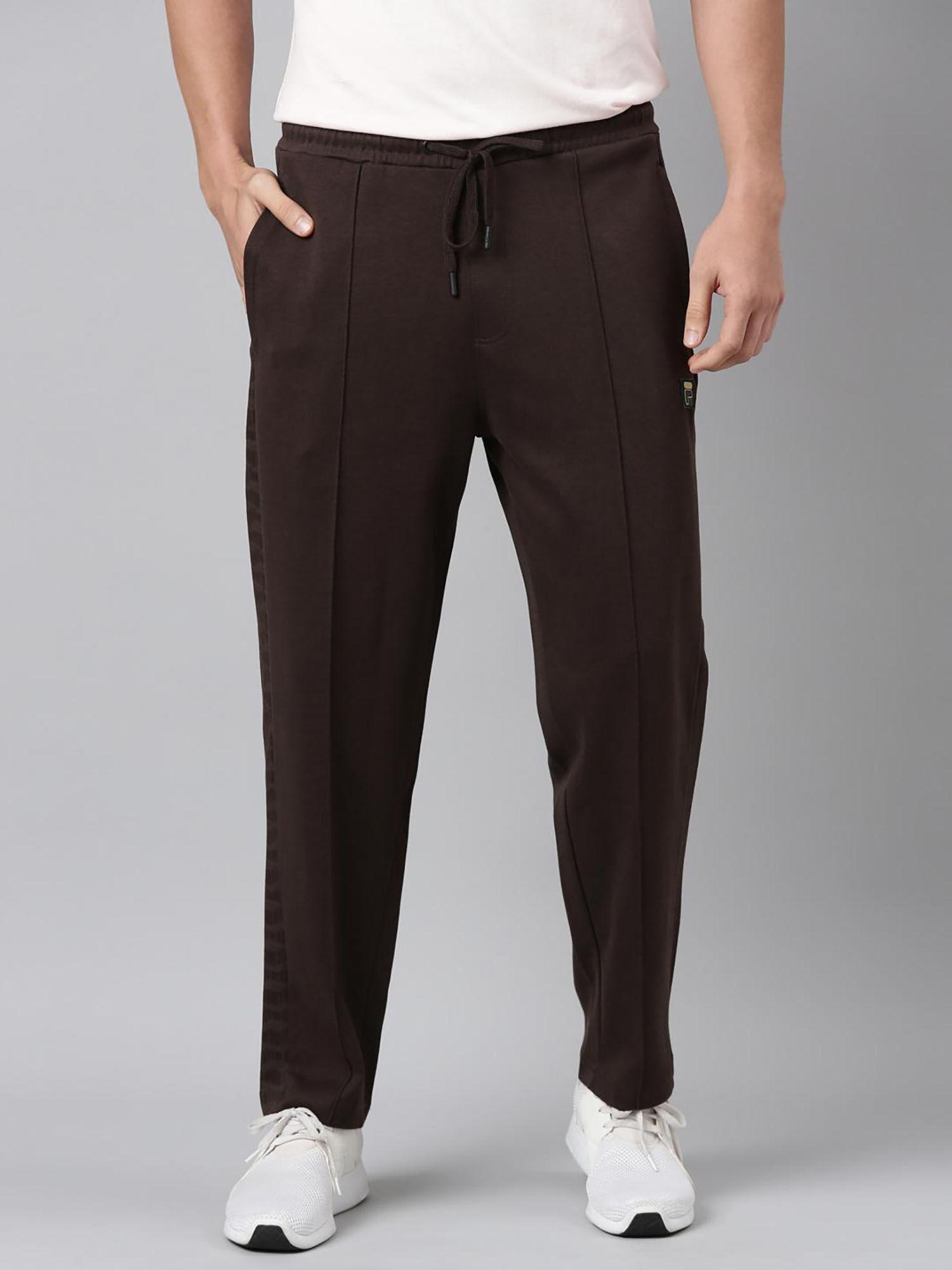 men brown solid sweatpants