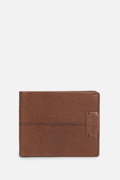 men brown textured leather wallet