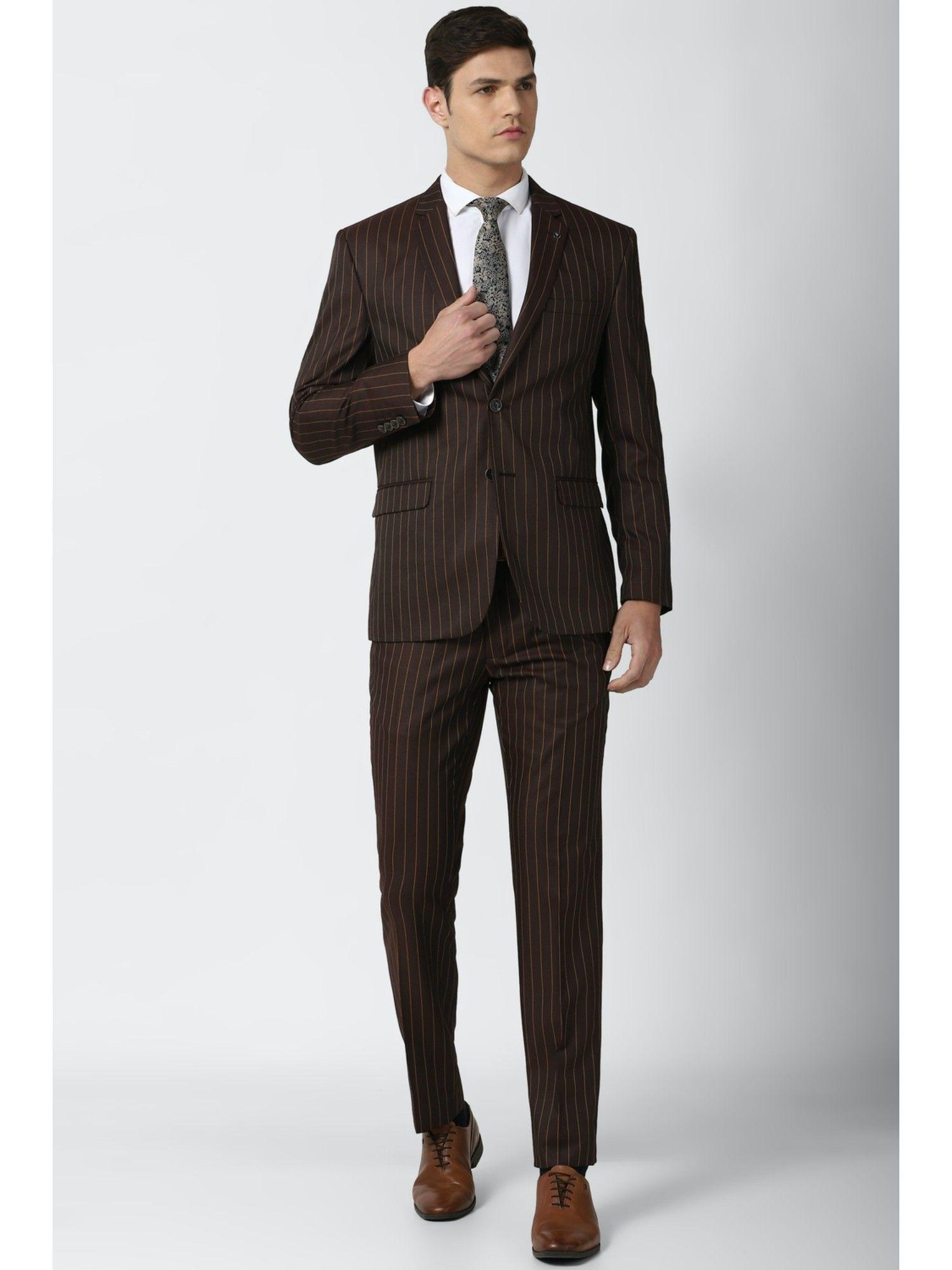 men brown two piece suit (set of 2)