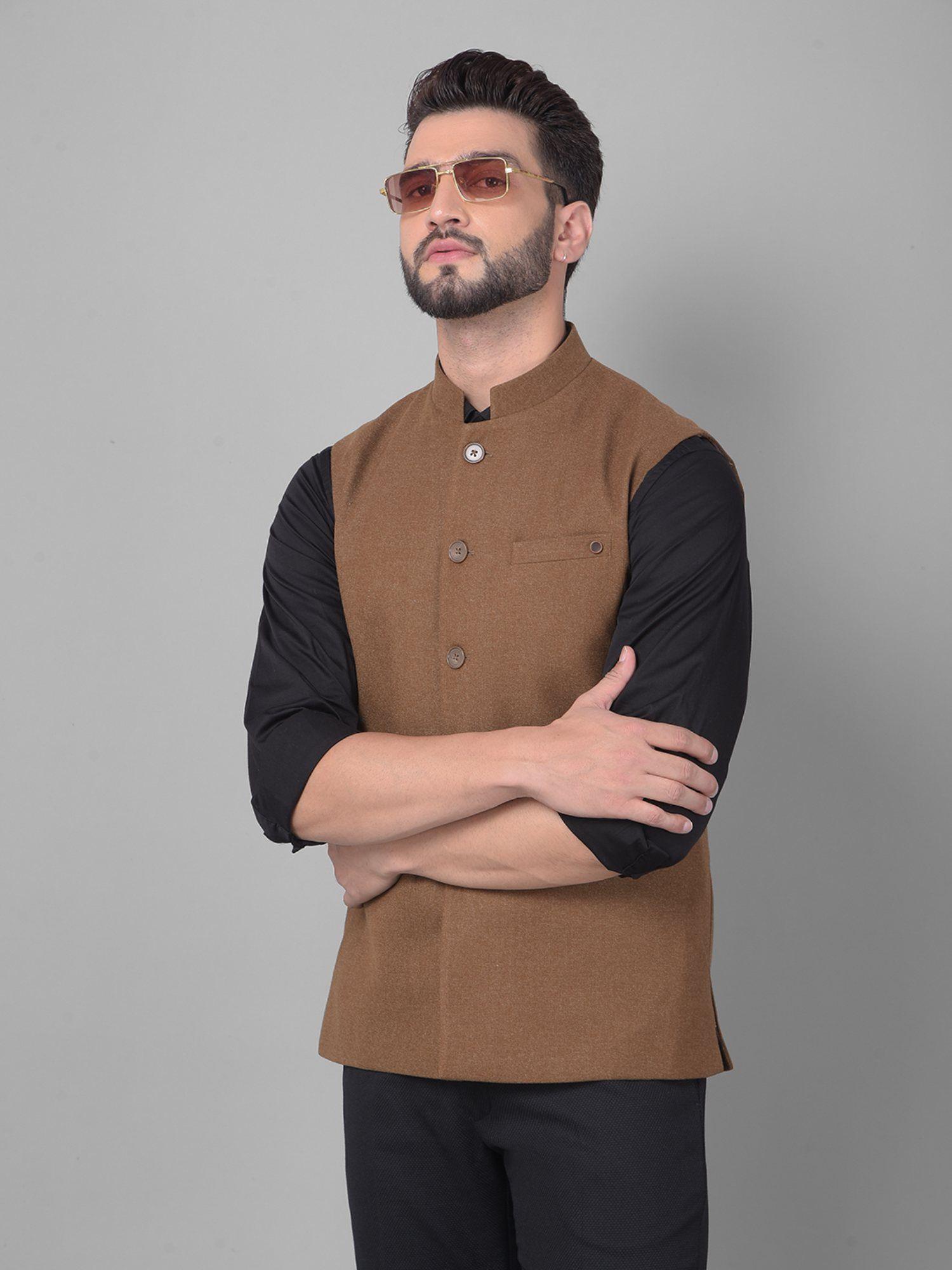 men brown waistcoat