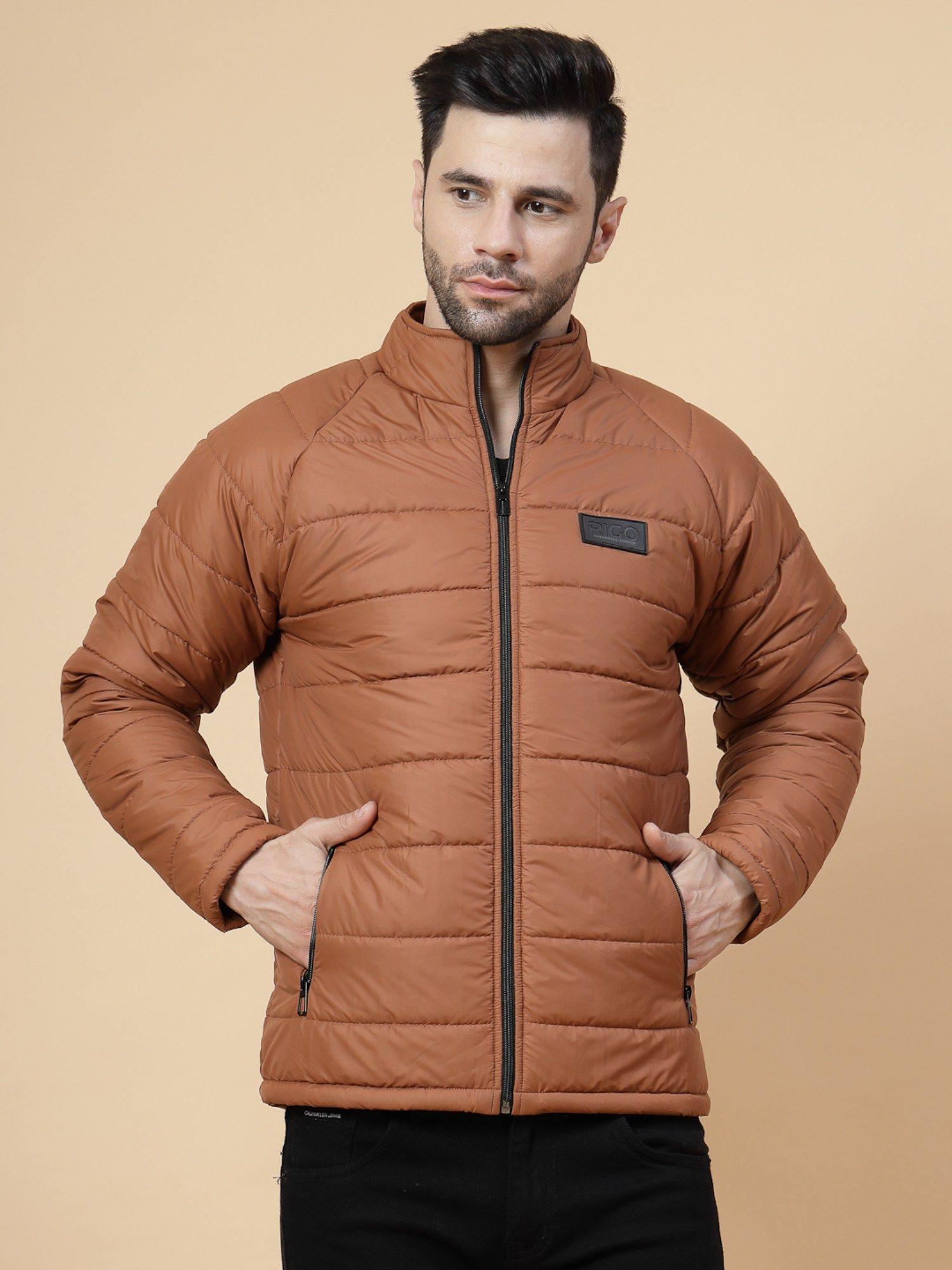 men camel puffer jacket