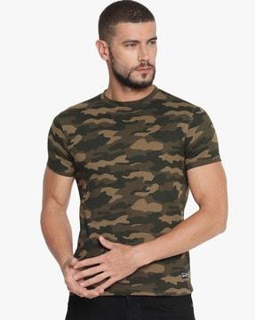 men camouflage  regular fit round-neck t-shirt