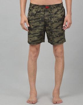 men camouflage print boxers with elasticated waist