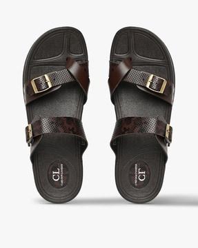 men camouflage print slip-on sandals