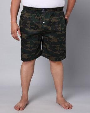 men camuflage print boxers with insert pockets