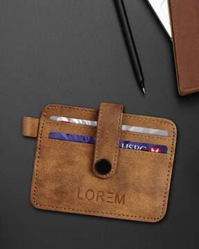 men card holder with snap button