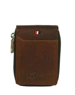 men card holder with zip closure