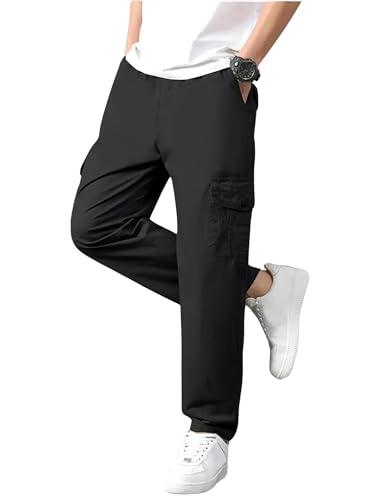 men cargo || men cargo pants || men cargo pants cotton || cargos for men (cargo-26-29) (l, black)