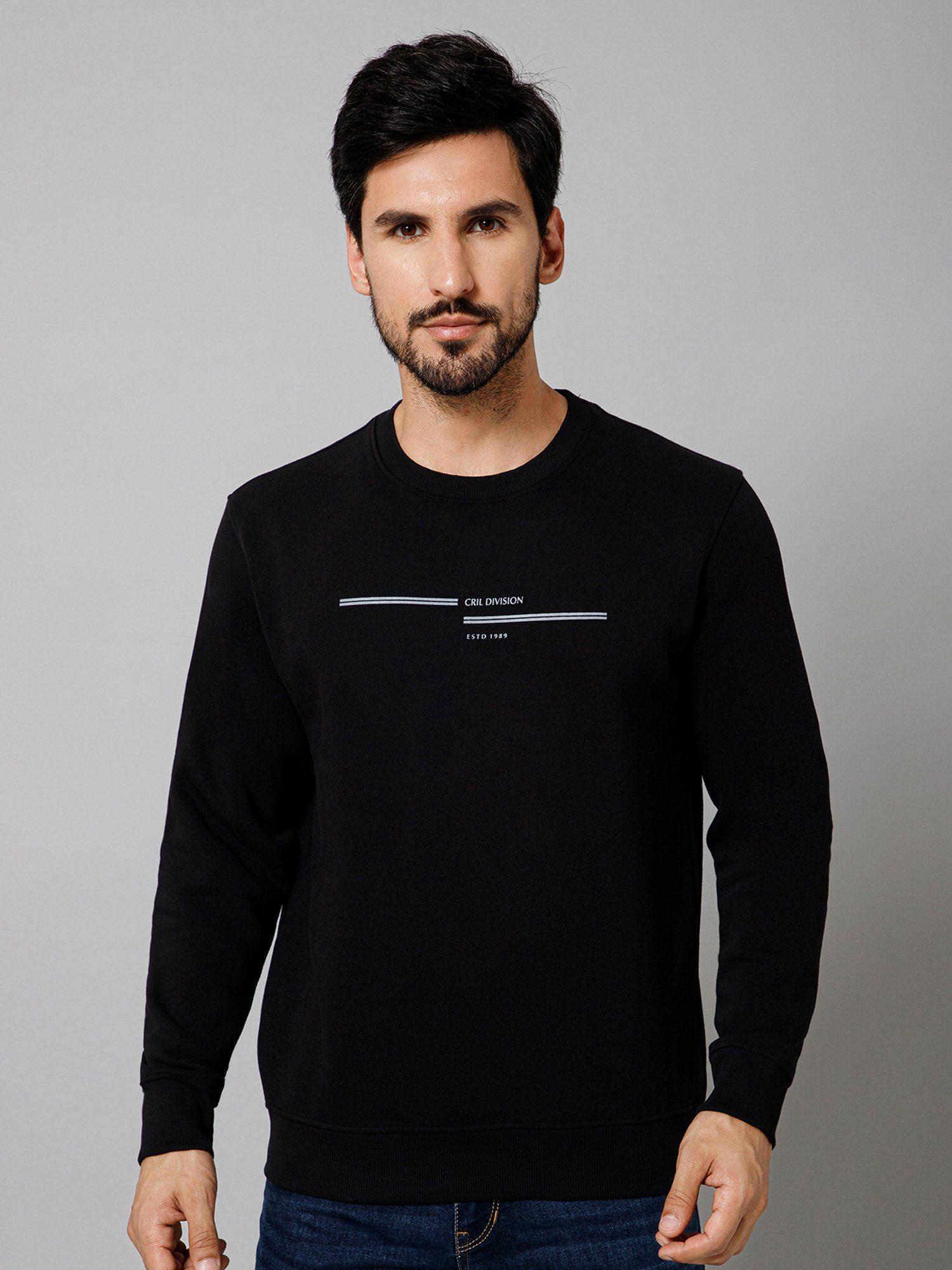 men casual black sweatshirt