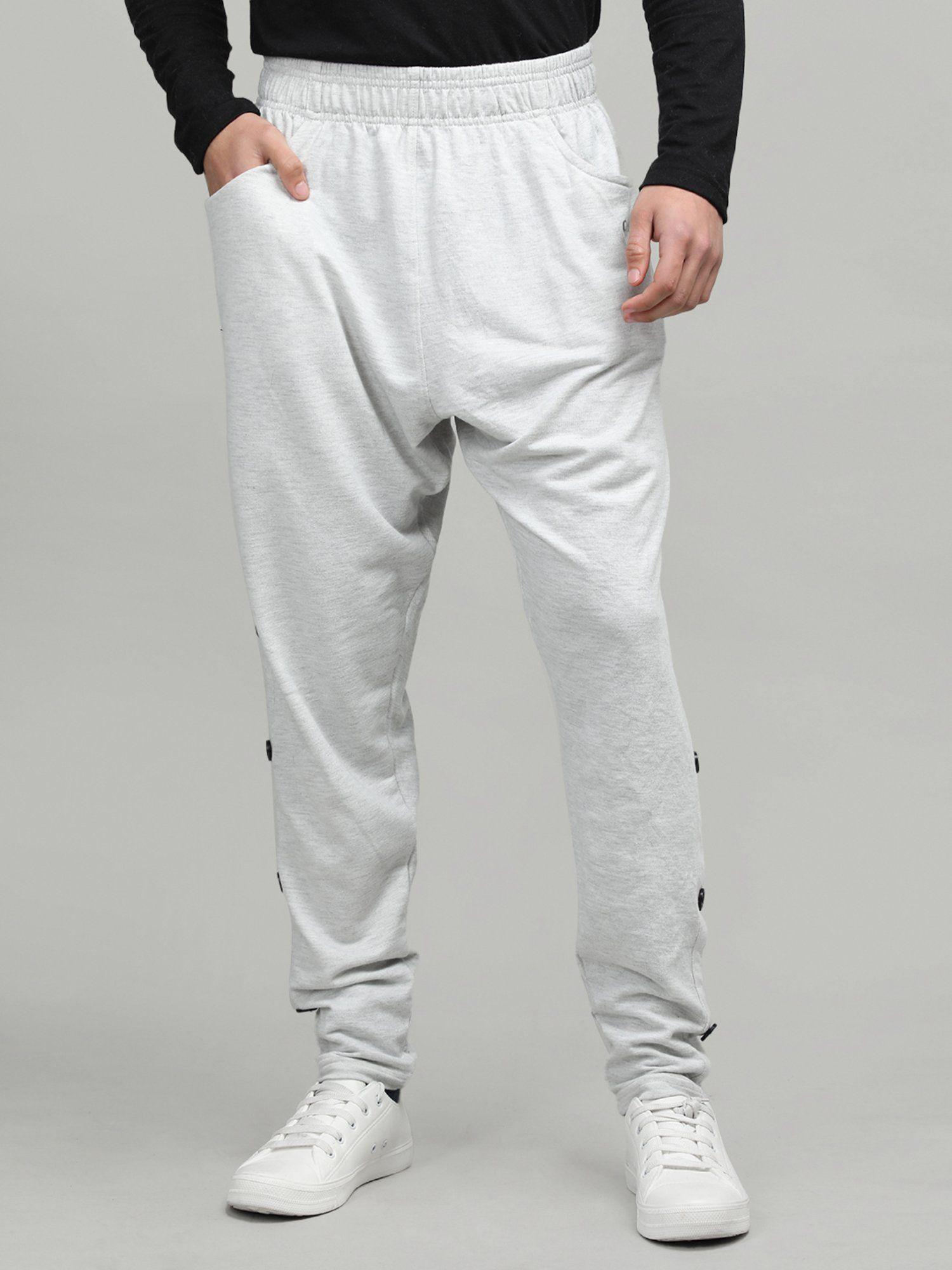 men casual off white track pant