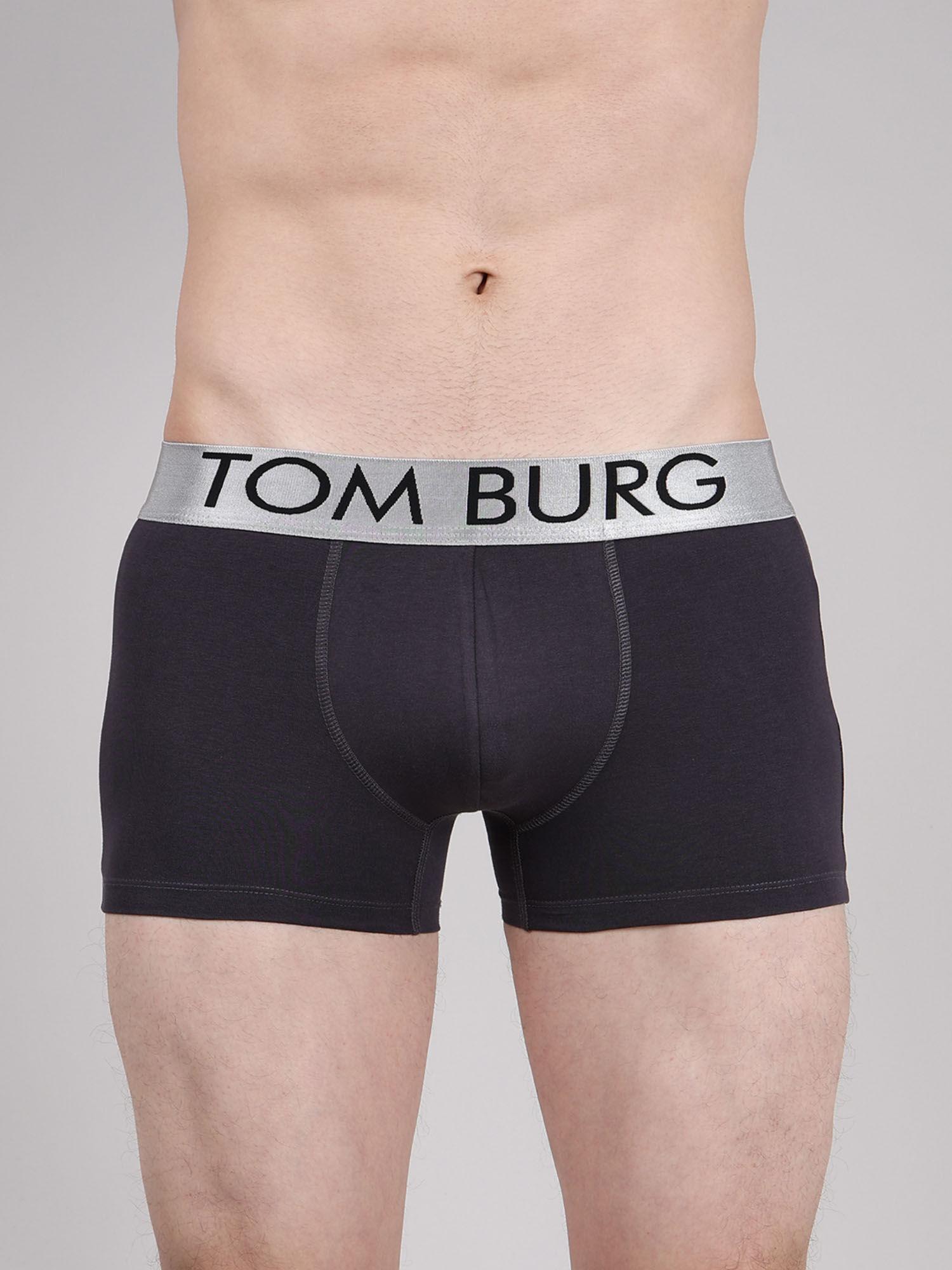 men charcoal solid trunk with ultrasoft waistband