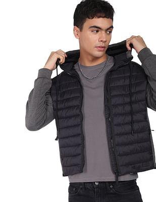 men charcoal two tone casual jacket