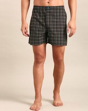 men checked boxers with elasticated waistband