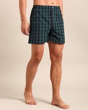 men checked boxers with elasticated waistband