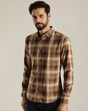 men checked extra slim fit shirt