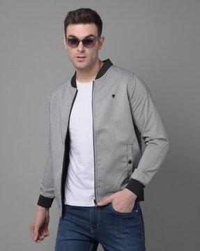 men checked regular fit jacket