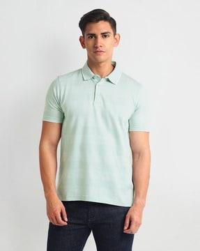 men checked regular fit polo t-shirt