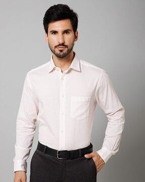 men checked regular fit shirt