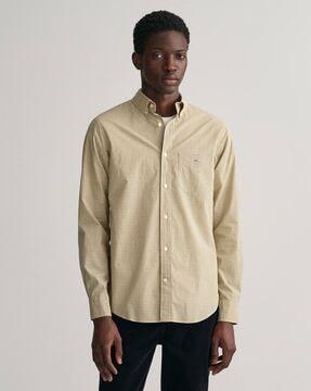 men checked regular fit shirt