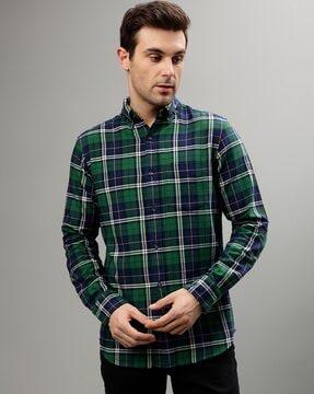 men checked regular fit shirt