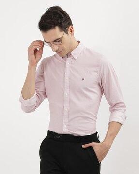 men checked regular fit shirt