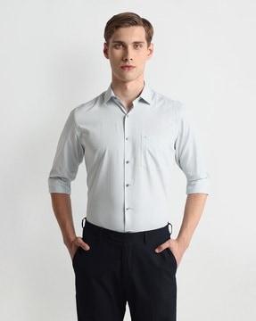 men checked relaxed fit shirt