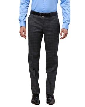 men checked relaxed fit trousers