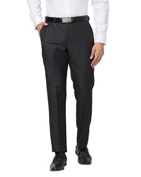 men checked relaxed fit trousers