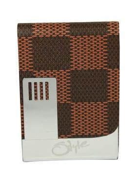 men checked rfid protected card holder