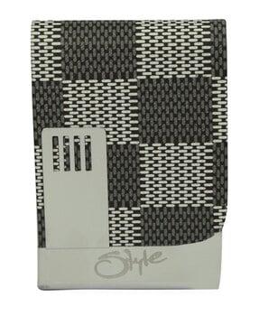 men checked rfid protected card holder