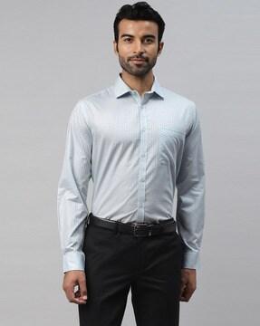 men checked slim fit shirt