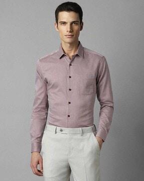 men checked slim fit shirt