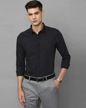 men checked slim fit shirt