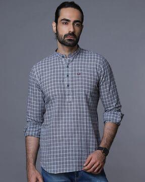 men checked tailored fit shirt