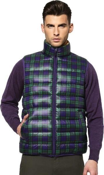 men checkered quilted jacket