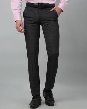 men checkered relaxed fit trousers
