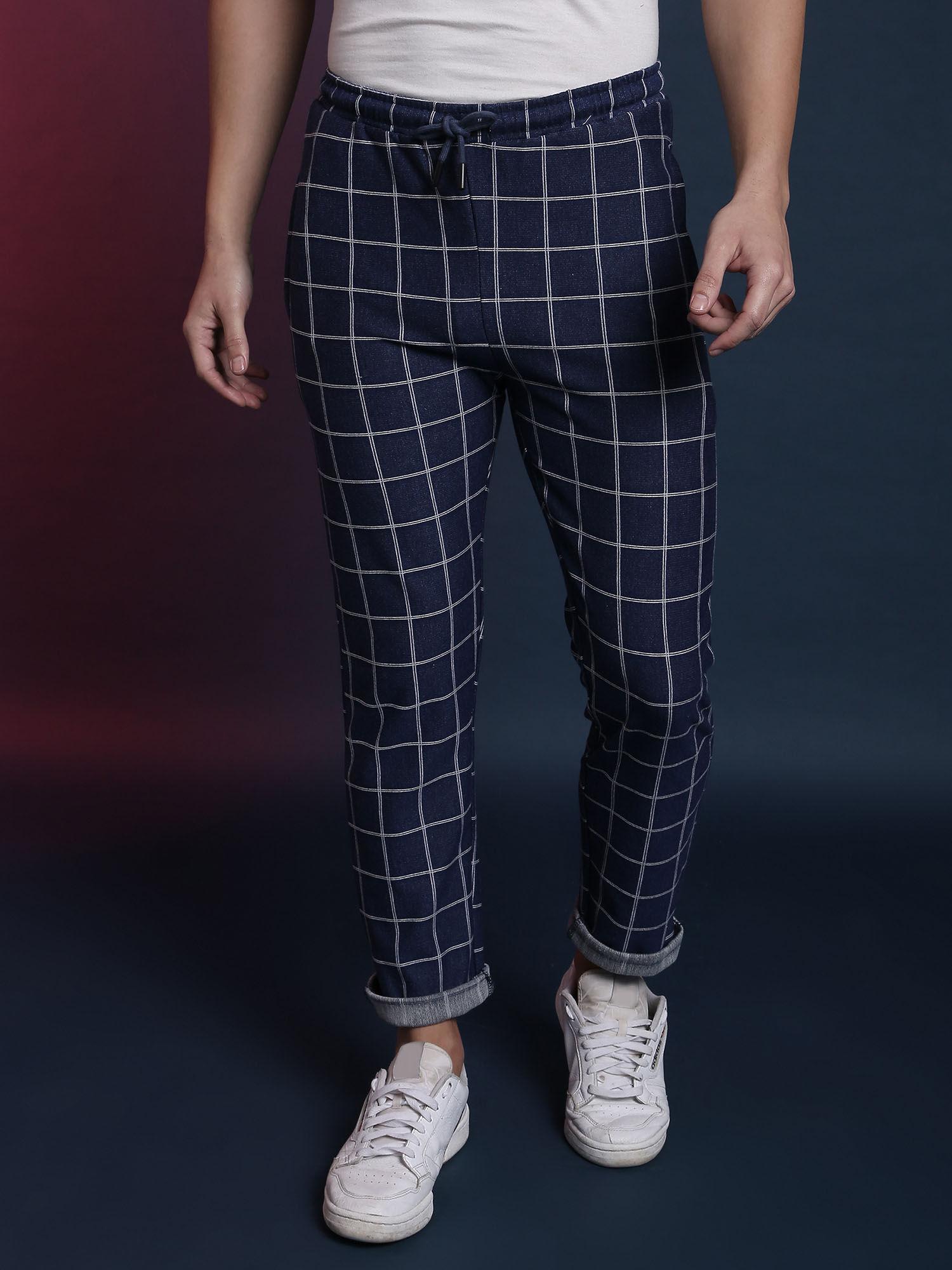 men checks stylish casual & evening trackpant