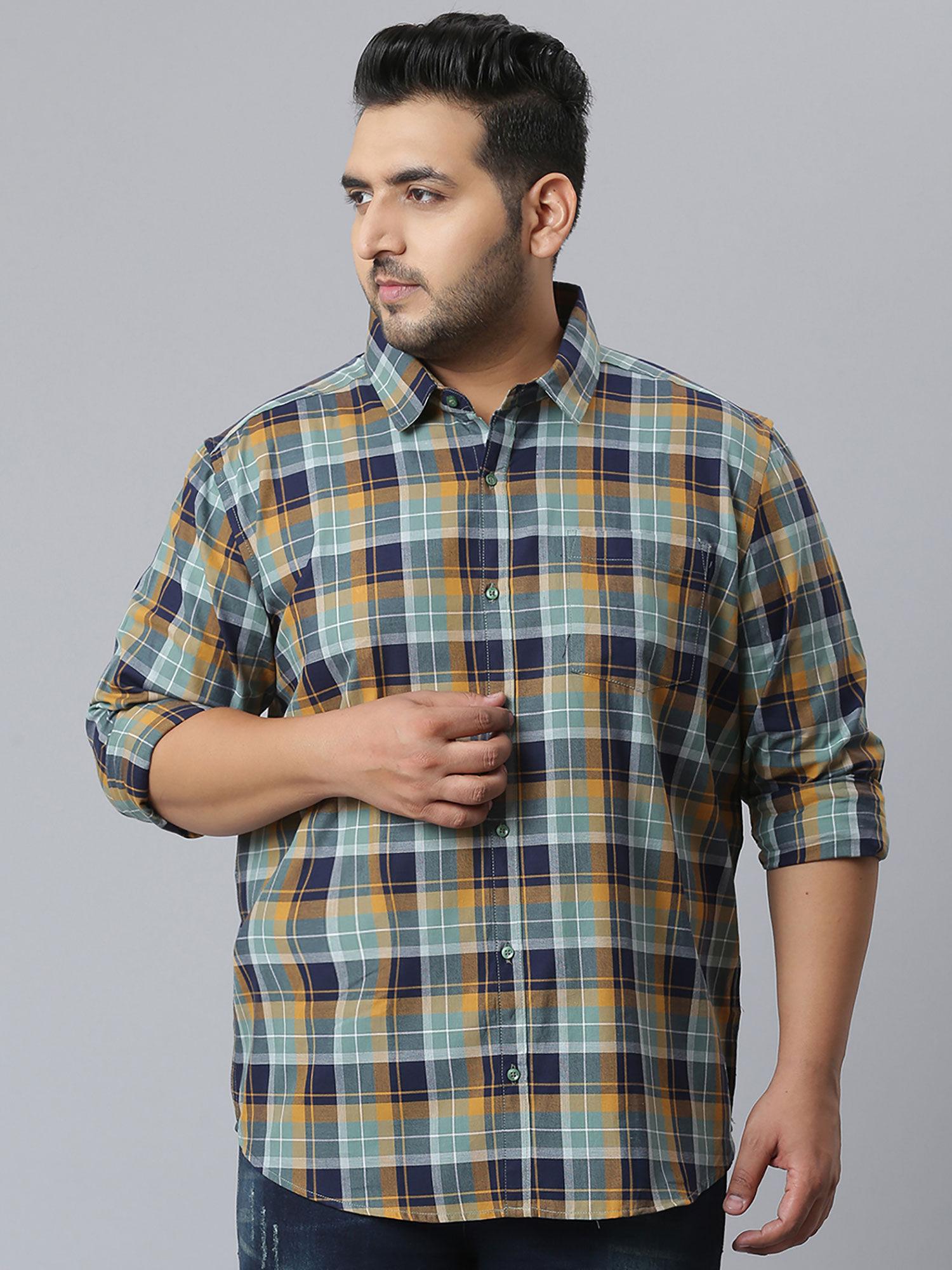 men checks stylish full sleeve casual shirts