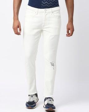 men chinox distressed slimfit jeans