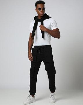 men clean optic oversized pocket cargo joggers