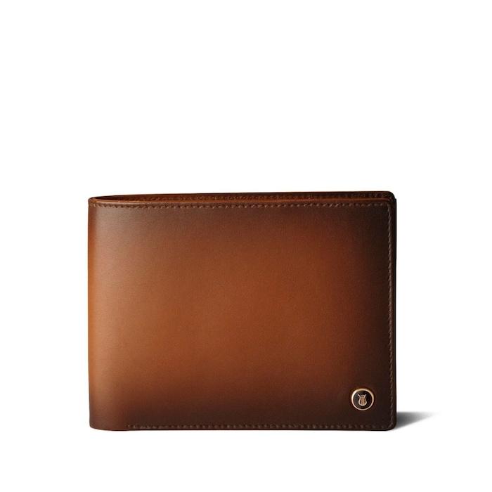 men cognac ducorium bi fold wallet with coin pocket